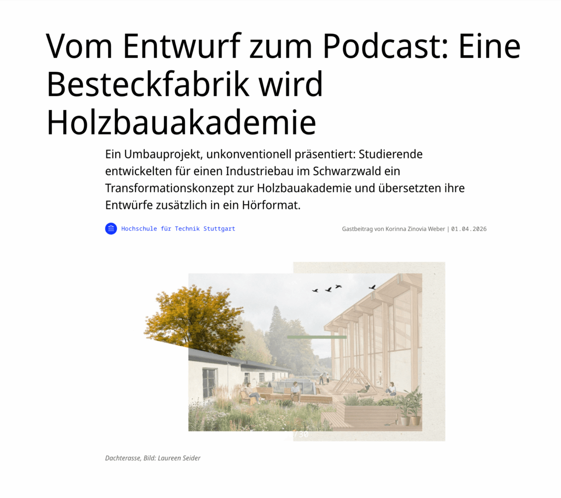 Veröffentlichung auf BauNetz CAMPUS