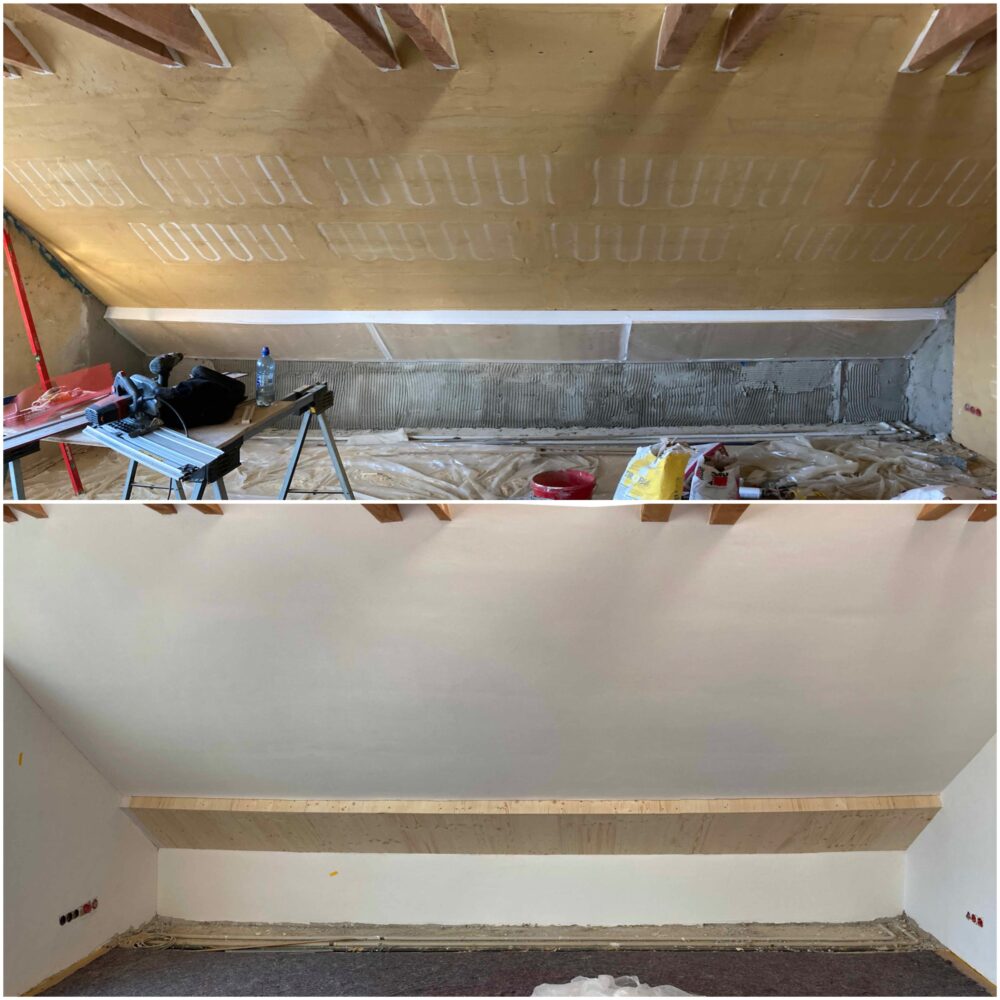 Flächenheizung aus Lehmbauplatten